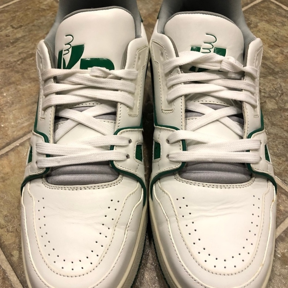 Louis Vuitton White and Green Athletic Shoes - Picture 5 of 7